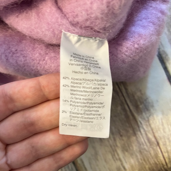 J.Crew Factory Sweater NWT Purple Puffed Sleeve Lavender Pastel XS Alpaca Merino - Picture 4 of 5